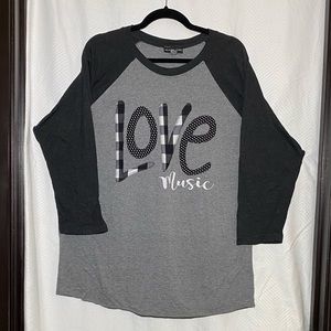 “Love Music” 3/4 Sleeve